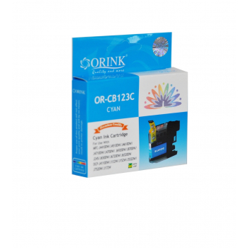 ORINK Tusz LC123C do drukarek Brother MFC J4410DW / DCP J4110DW | Cyan | 10ml.
