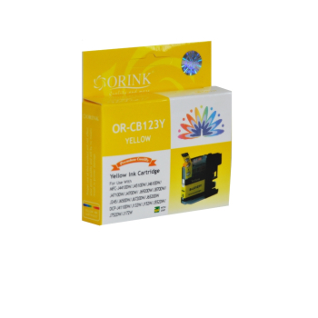ORINK Tusz LC123Y do drukarek Brother MFC J4410DW / DCP J4110DW | Yellow | 10ml.