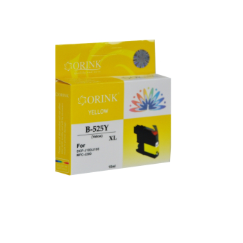 ORINK Tusz LC525XLY do drukarek Brother DCP J100 / DCP J105 / MFC J200 | Yellow | 15ml.