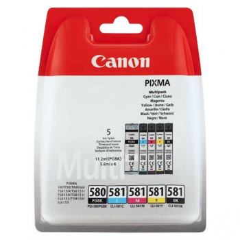 Canon Tusz PGI-580/CLI-581 CMYK+PGBK MultiPack, 1*11.2ml + 4*5.6ml