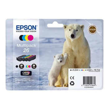 Epson Tusz Stylus XP600 T2616 CMYK 4pack, 3x4,5/6,2ml