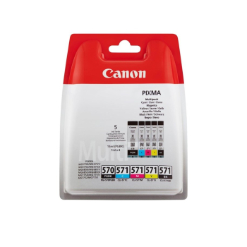 Canon Tusz PGI-570/CLI-571 PGBK/C/M/Y/BK MultiPack,  4 x 7 ml. + PGBK x 15 ml.