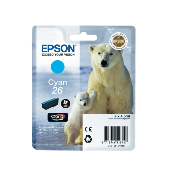 Epson Tusz Stylus XP600 T2612 Cyan 4.5ml 300 stron