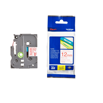 Brother Taśma TZE-232 12mm biała/czerwon