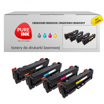 4x Toner, Pureink CRG055HB/C/M/Y do LBP660 MF744 |NC