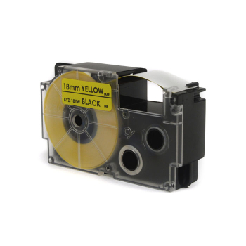 Taśma JetWorld Zamiennik Casio Czarny na Żółtym 18mm x 8m (PT-18YW1, PT18YW1, , XR18YW1)