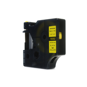 Taśma JetWorld Zamiennik Dymo Rhino Czarny na Żółtym (18052) termokurczliwa 6mm x 1.5m