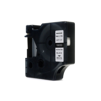 Taśma JetWorld Zamiennik Dymo Rhino Czarny na Białym (18053) termokurczliwa 9mm x 1.5m