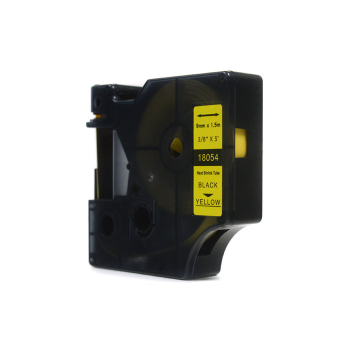 Taśma JetWorld Zamiennik Dymo Rhino Czarny na Żółtym (18054) termokurczliwa 9mm x 1.5m