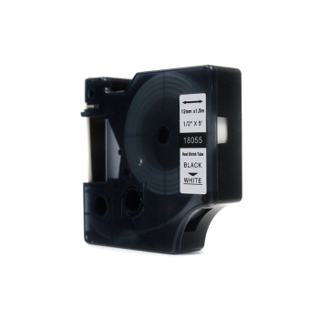 Taśma JetWorld Zamiennik Dymo Rhino Czarny na Białym (18055) termokurczliwa 12mm x 1.5m