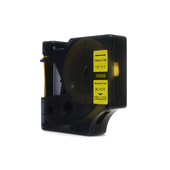 Taśma JetWorld Zamiennik Dymo Rhino Czarny na Żółtym (18056) termokurczliwa 12mm x 1.5m