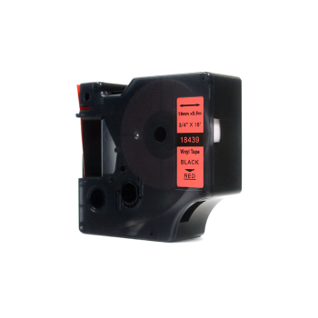 Taśma JetWorld Zamiennik Dymo Rhino Czarny na Czerwonym 19mm x 5,5m Winylowa, Vinyl (18439)