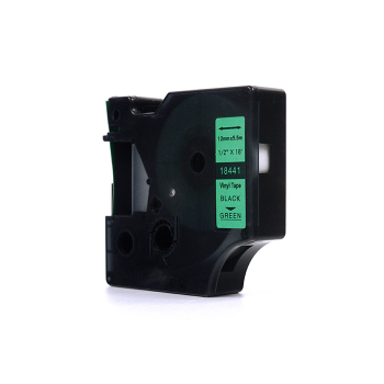 Taśma JetWorld Zamiennik Dymo Rhino Czarny na Zielonym 24mm x 5,5m Winylowa, Vinyl (18441)