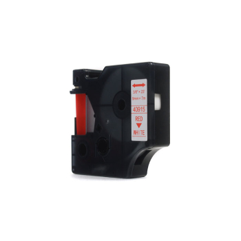 Taśma JetWorld Zamiennik Dymo D1 Czerwony na Białym 9mm x 7m  LM100, LM100Plus, LM100Series, LM120P, LM280, LM300, LM350, LM350D, LM350Series, LM360D,