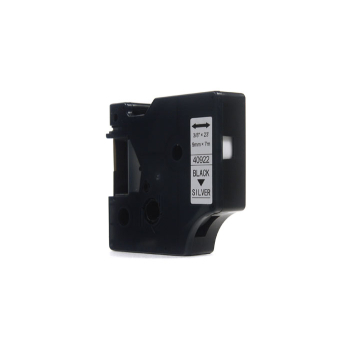 Taśma JetWorld Zamiennik Dymo D1 Czarny na Srebrnym 9mm x 7m  LM100, LM100Plus, LM100Series, LM120P, LM280, LM300, LM350, LM350D, LM350Series, LM360D,