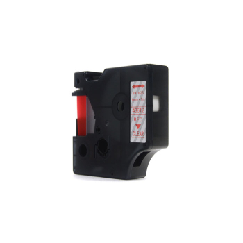 Taśma JetWorld Zamiennik Dymo D1 Czerwony na Przezroczystym 6mm x 7m  LM100, LM100+, LM200, LM300, LM400, LM420P, LM350, LM350D, LM360D, LM450D, LM260