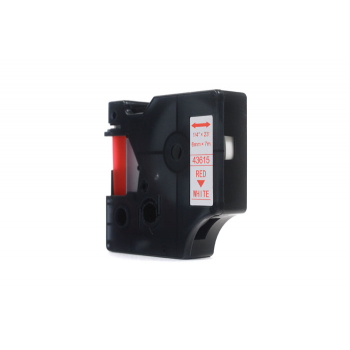 Taśma JetWorld Zamiennik Dymo D1 Czerwony na Białym 6mm x 7m  LM100, LM100+, LM200, LM300, LM400, LM420P, LM350, LM350D, LM360D, LM450D, LM260P, LM120