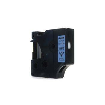 Taśma JetWorld Zamiennik Dymo D1 Czarny na Niebieskim 6mm x 7m LM100, LM100+, LM200, LM300, LM400, LM420P, LM350, LM350D, LM360D, LM450D, LM260P, LM12