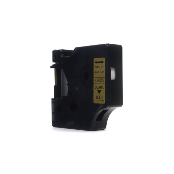 Taśma JetWorld Zamiennik Dymo D1 Czarny na Złotym 6mm x 7m LM100, LM100+, LM200, LM300, LM400, LM420P, LM350, LM350D, LM360D, LM450D, LM260P, LM120P,