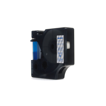 Taśma JetWorld Zamiennik Dymo D1 Niebieski na Przezroczystym 12mm x 7m LM100, LM100+, LM200, LM300, LM400, LM420P, LM350, LM350D, LM360D, LM450D, LM26