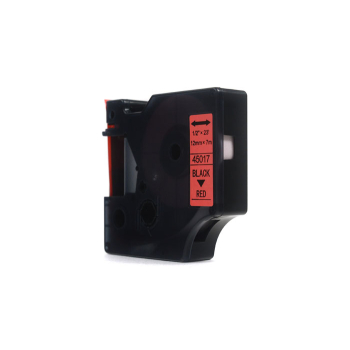 Taśma JetWorld Zamiennik Dymo D1 Czarny na Czerwonym 12mm x 7m LM100, LM100+, LM200, LM300, LM400, LM420P, LM350, LM350D, LM360D, LM450D, LM260P, LM12