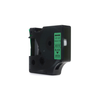 Taśma JetWorld Zamiennik Dymo D1 Czarny na Zielonym 12mm x 7m LM100, LM100+, LM200, LM300, LM400, LM420P, LM350, LM350D, LM360D, LM450D, LM260P, LM120