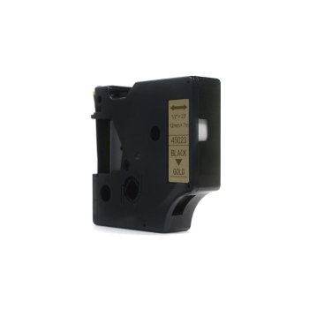 Taśma JetWorld Zamiennik Dymo D1 Czarny na Złotym 12mm x 7m LM100, LM100+, LM200, LM300, LM400, LM420P, LM350, LM350D, LM360D, LM450D, LM260P, LM120P,