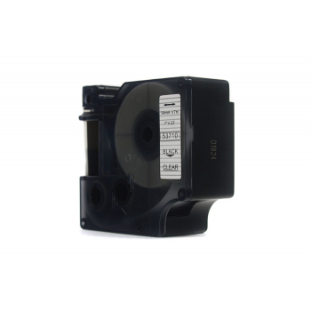 Taśma JetWorld Zamiennik Dymo D1 Czarny na Przezroczystym, 24mm x 7m (53710) (S0720920)