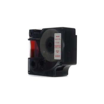 Taśma JetWorld Zamiennik Dymo D1 Czerwony na Przezroczystym, 24mm x 7m (53712)