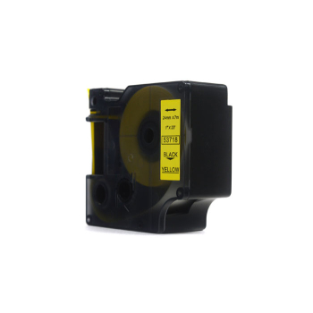 Taśma JetWorld Zamiennik Dymo D1 Czarny na Żółtym, 24mm x 7m (53718)
