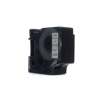 Taśma JetWorld Zamiennik Dymo D1 Czarny na Srebrnym, 24mm x 7m (53722)