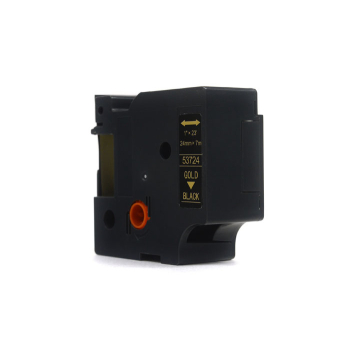 Taśma JetWorld Zamiennik Dymo D1 Złoty na Czarnym, 24mm x 7m (53724)