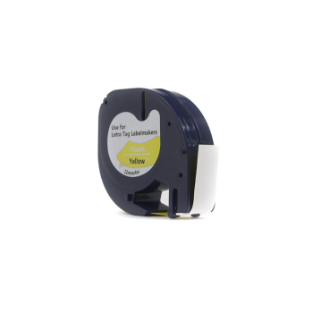 Taśma JetWorld Zamiennik Dymo LetraTag Czarny na Żółtym, 12mm x 4m (59423, 91202, 91332, 91222) (S0721570, S0721620)