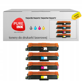 4x Toner Pureink TN247B/C/M/Y Brother DCP-L3510CDW