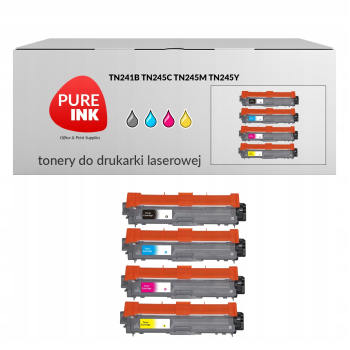 4x Toner Pureink TN241B/C/M/Y Brother DCP-9020CDW