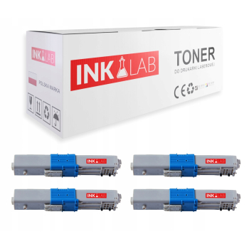 4x Toner InkLab ZESTAW CMYK 44469803/4/5/6 do OKI