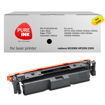 Toner Pureink BK W2200X HP220X Pro 4202 4302 4303 bez chipa
