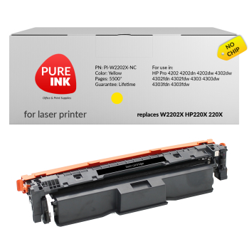 Toner Pureink YE W2202X HP220X Pro 4202 4302 4303 bez chipa